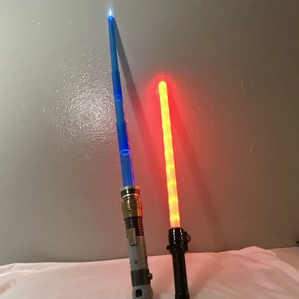 Star Wars Light-Up Toy Lightsaber Lot of 2 Blue & Red, Science Fiction